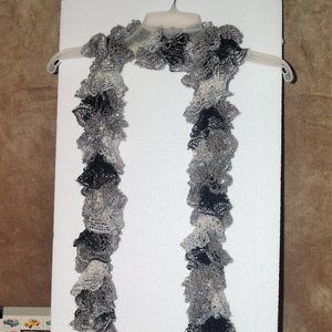Handmade Crocheted Ruffled Scarf